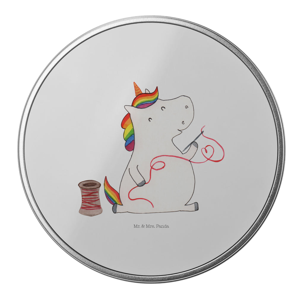 Blechdose rund Einhorn Näherin Metalldose, Keksdose, Dose, Vorratsdose, Geschenkbox, Einhorn, Einhörner, Einhorn Deko, Pegasus, Unicorn, Näherin, nähen, Mädchen, Freundin, Häkeln, Stricken, basteln, Nähzimmer
