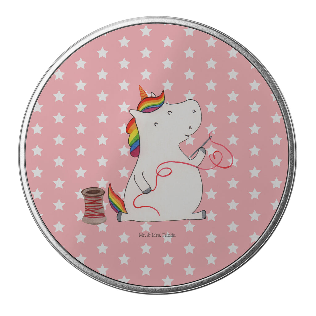 Blechdose rund Einhorn Näherin Metalldose, Keksdose, Dose, Vorratsdose, Geschenkbox, Einhorn, Einhörner, Einhorn Deko, Pegasus, Unicorn, Näherin, nähen, Mädchen, Freundin, Häkeln, Stricken, basteln, Nähzimmer