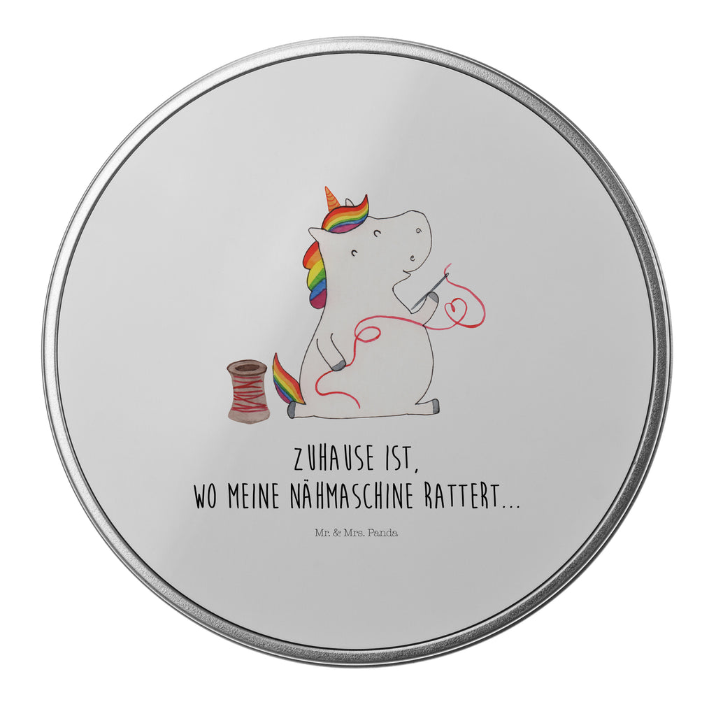 Blechdose rund Einhorn Näherin Metalldose, Keksdose, Dose, Vorratsdose, Geschenkbox, Einhorn, Einhörner, Einhorn Deko, Pegasus, Unicorn, Näherin, nähen, Mädchen, Freundin, Häkeln, Stricken, basteln, Nähzimmer