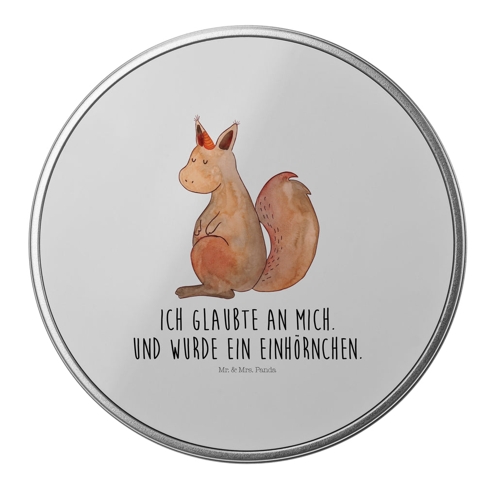 Blechdose rund Einhörnchen Glaube Metalldose, Keksdose, Dose, Vorratsdose, Geschenkbox, Einhorn, Einhörner, Einhorn Deko, Pegasus, Unicorn, Einhörnchen, Eichhörnchen, Eichhorn