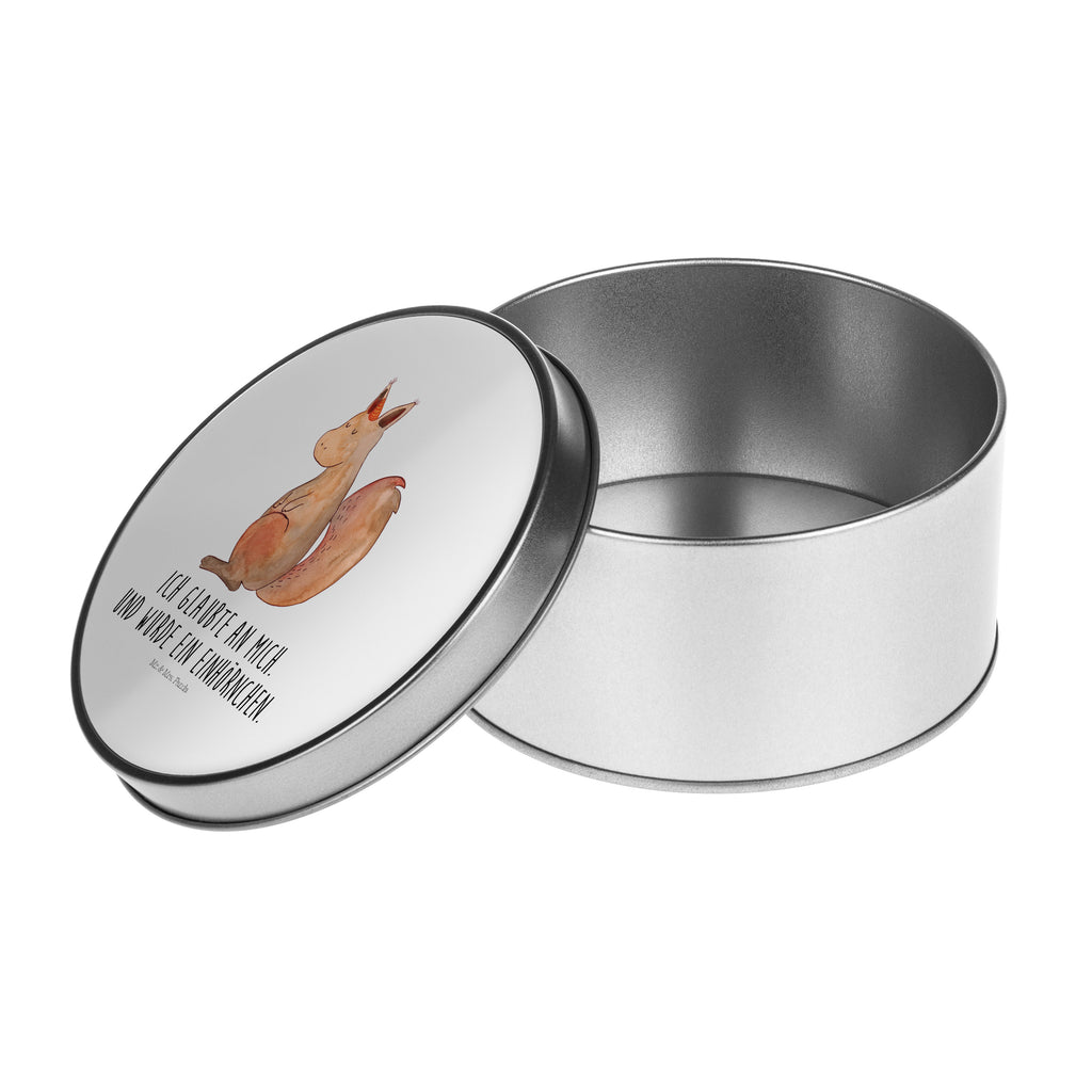 Blechdose rund Einhörnchen Glaube Metalldose, Keksdose, Dose, Vorratsdose, Geschenkbox, Einhorn, Einhörner, Einhorn Deko, Pegasus, Unicorn, Einhörnchen, Eichhörnchen, Eichhorn
