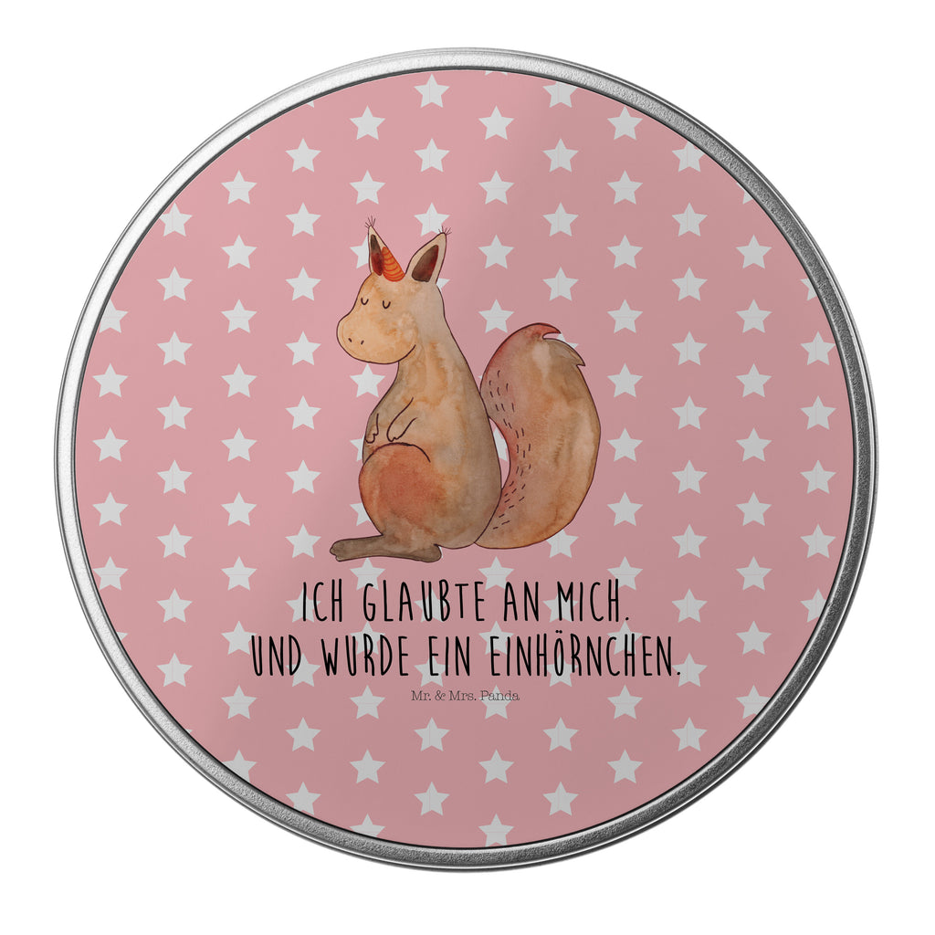 Blechdose rund Einhörnchen Glaube Metalldose, Keksdose, Dose, Vorratsdose, Geschenkbox, Einhorn, Einhörner, Einhorn Deko, Pegasus, Unicorn, Einhörnchen, Eichhörnchen, Eichhorn