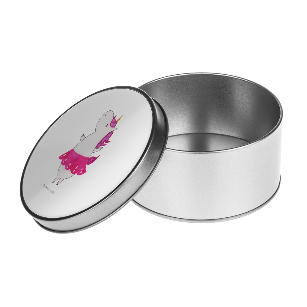 Blechdose rund Einhorn Ballerina Metalldose, Keksdose, Dose, Vorratsdose, Geschenkbox, Einhorn, Einhörner, Einhorn Deko, Pegasus, Unicorn, Tanzen, Ballerina, Party, Wohnung, Spaß, Feiern, Geburtstag, Tänzerin, Lebenslust, Lebensfreude