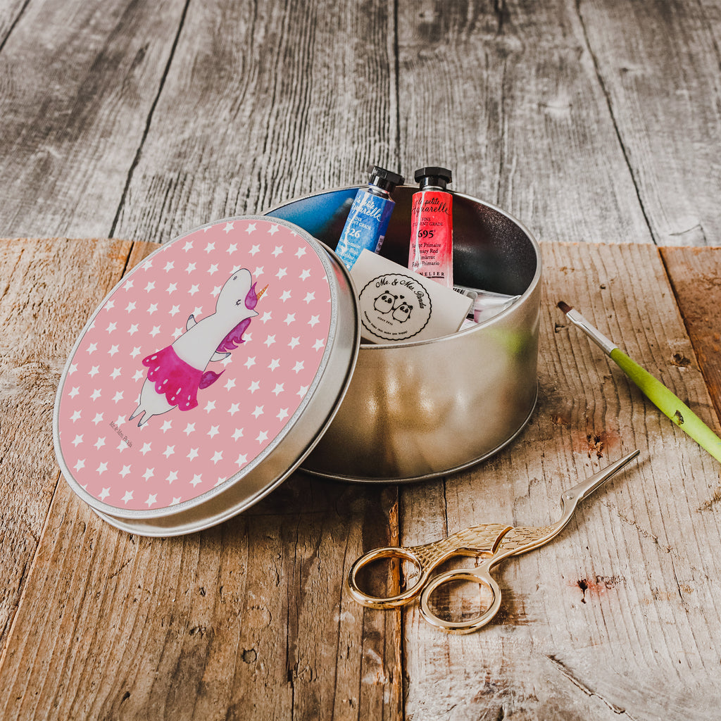 Blechdose rund Einhorn Ballerina Metalldose, Keksdose, Dose, Vorratsdose, Geschenkbox, Einhorn, Einhörner, Einhorn Deko, Pegasus, Unicorn, Tanzen, Ballerina, Party, Wohnung, Spaß, Feiern, Geburtstag, Tänzerin, Lebenslust, Lebensfreude