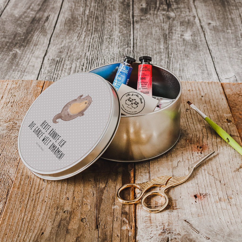 Blechdose rund Otter Umarmen Metalldose, Keksdose, Dose, Vorratsdose, Geschenkbox, Otter, Fischotter, Seeotter, Otter Seeotter See Otter