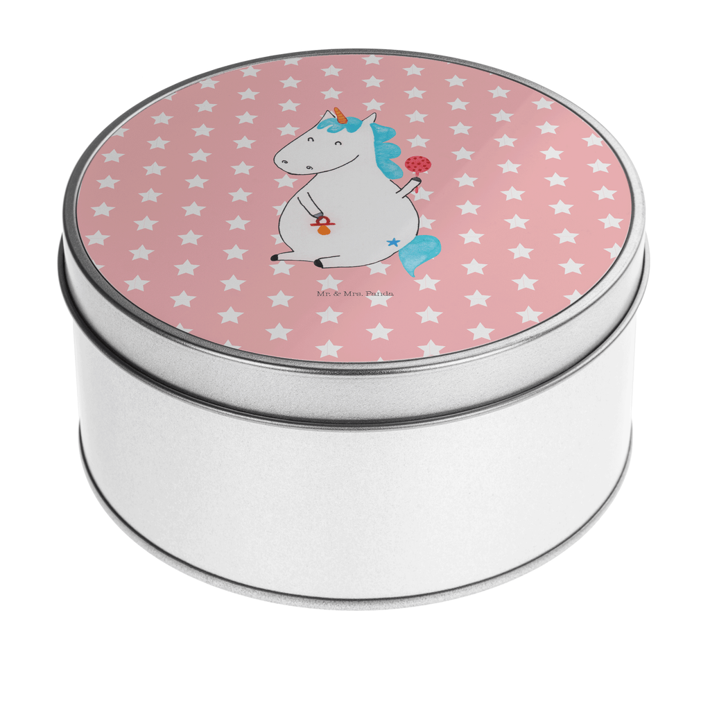 Blechdose rund Einhorn Baby Metalldose, Keksdose, Dose, Vorratsdose, Geschenkbox, Einhorn, Einhörner, Einhorn Deko, Pegasus, Unicorn, Mutter, Geburt, Geburtstag, erstes Kind, Baby, Babyglück, Nachwuchs, Eltern, Party, Kind, Schnuller