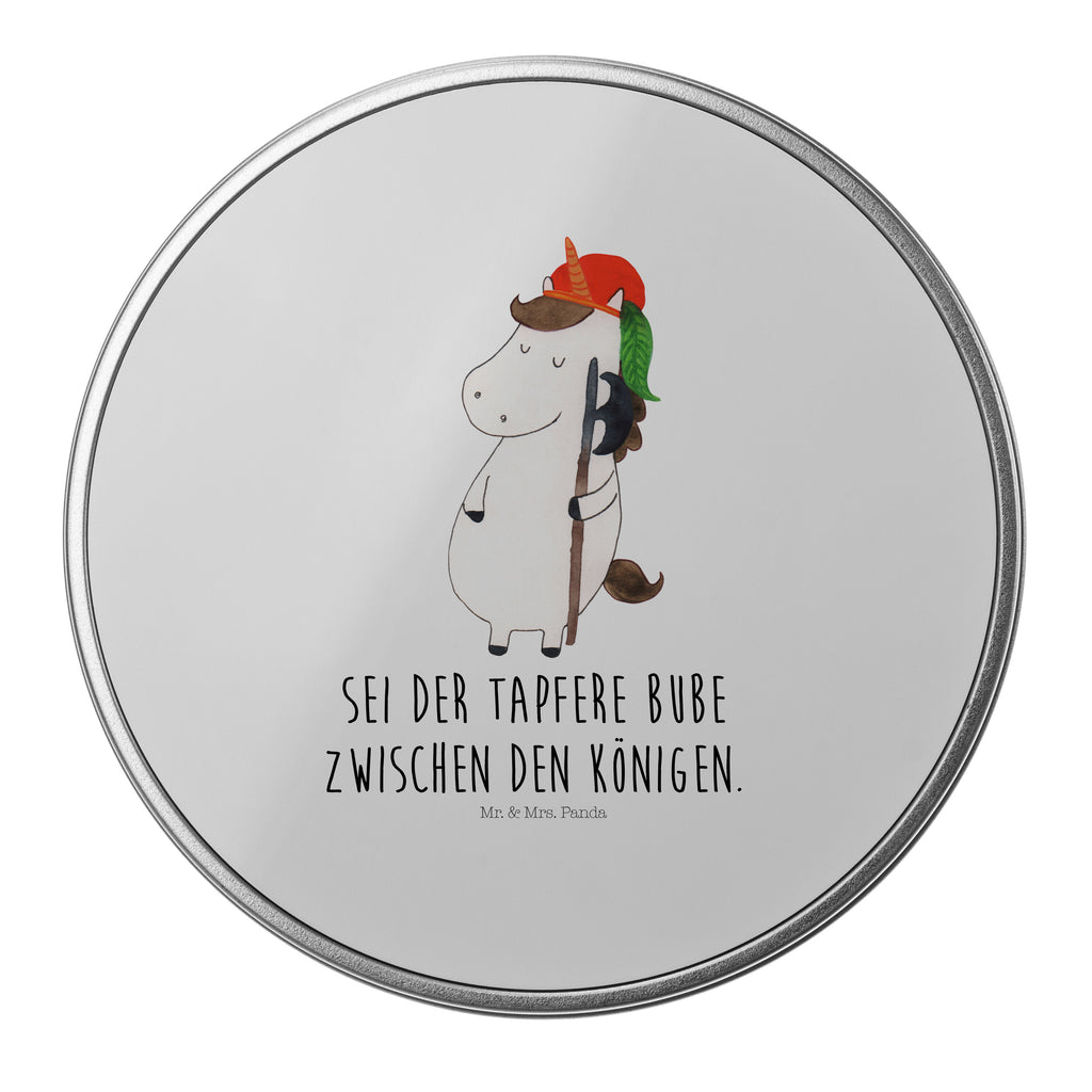Blechdose rund Einhorn Bube Metalldose, Keksdose, Dose, Vorratsdose, Geschenkbox, Einhorn, Einhörner, Einhorn Deko, Pegasus, Unicorn, Bube, Mittelalter