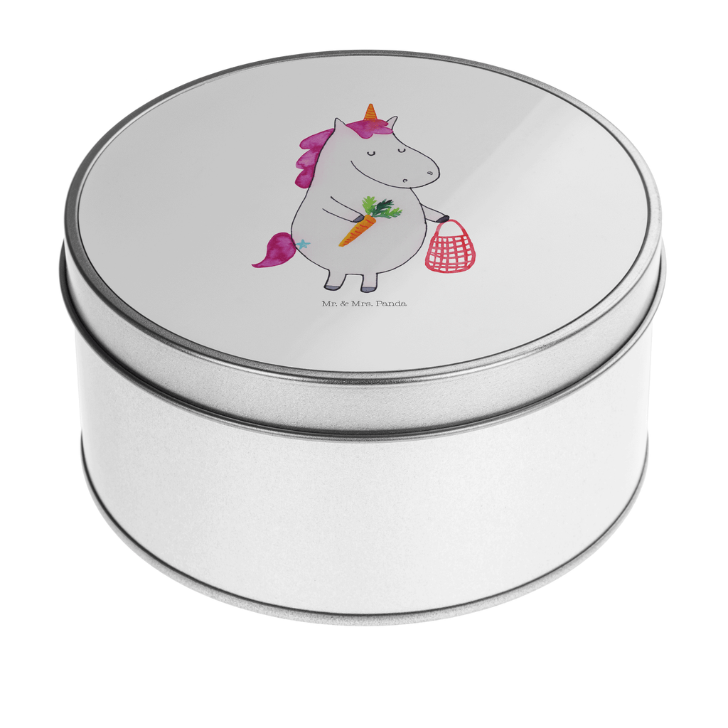Blechdose rund Einhorn Gemüse Metalldose, Keksdose, Dose, Vorratsdose, Geschenkbox, Einhorn, Einhörner, Einhorn Deko, Pegasus, Unicorn, Biomarkt, Bio, Gemüse, Wochenmarkt