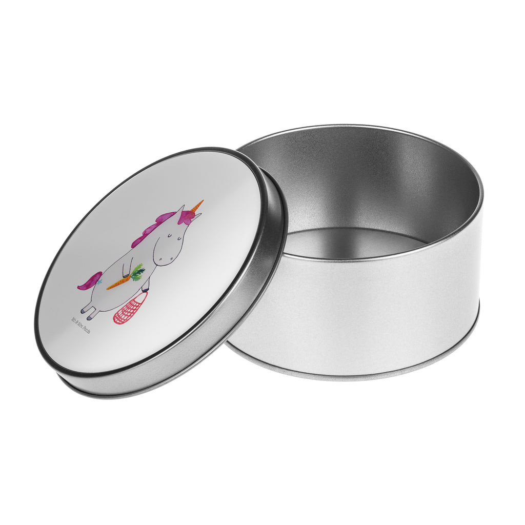 Blechdose rund Einhorn Gemüse Metalldose, Keksdose, Dose, Vorratsdose, Geschenkbox, Einhorn, Einhörner, Einhorn Deko, Pegasus, Unicorn, Biomarkt, Bio, Gemüse, Wochenmarkt