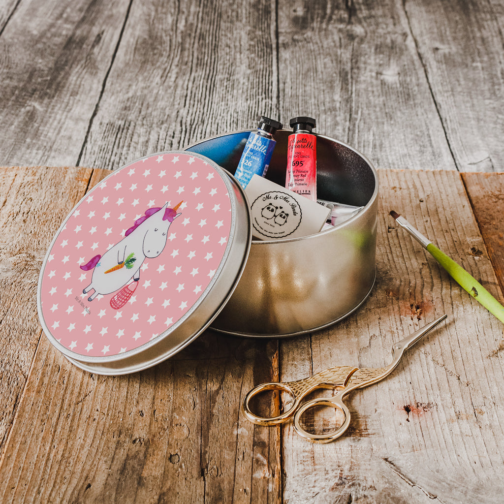 Blechdose rund Einhorn Gemüse Metalldose, Keksdose, Dose, Vorratsdose, Geschenkbox, Einhorn, Einhörner, Einhorn Deko, Pegasus, Unicorn, Biomarkt, Bio, Gemüse, Wochenmarkt