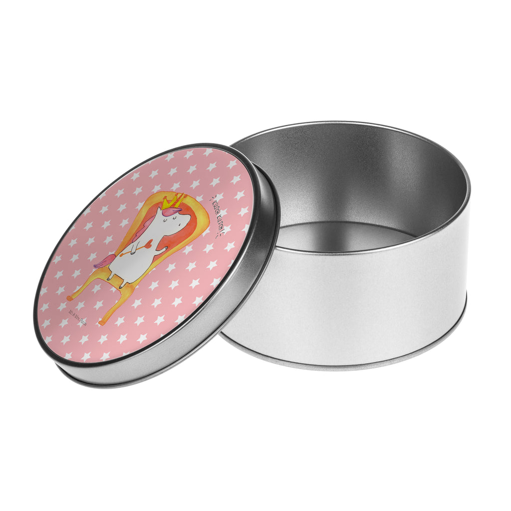 Blechdose rund Einhorn König Metalldose, Keksdose, Dose, Vorratsdose, Geschenkbox, Einhorn, Einhörner, Einhorn Deko, Pegasus, Unicorn, König, Präsident, Bundeskanzler, Herrscher, Kaiser, Prinzessin, Krone