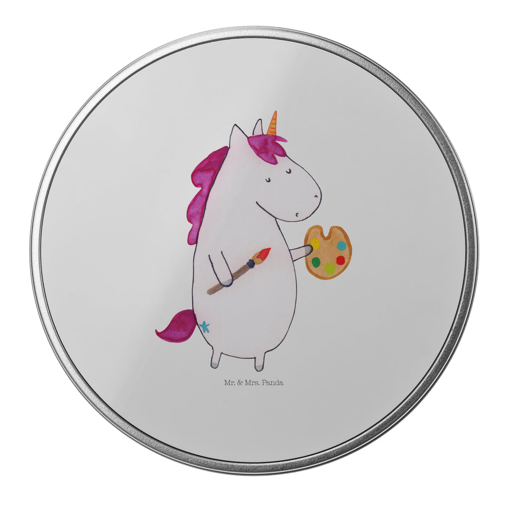 Blechdose rund Einhorn Künstler Metalldose, Keksdose, Dose, Vorratsdose, Geschenkbox, Einhorn, Einhörner, Einhorn Deko, Pegasus, Unicorn, Englisch, Künstler, Artist, Malen, Zeichnen, Welt, Farbe, Stift, Pinsel, Geschenk, Maler