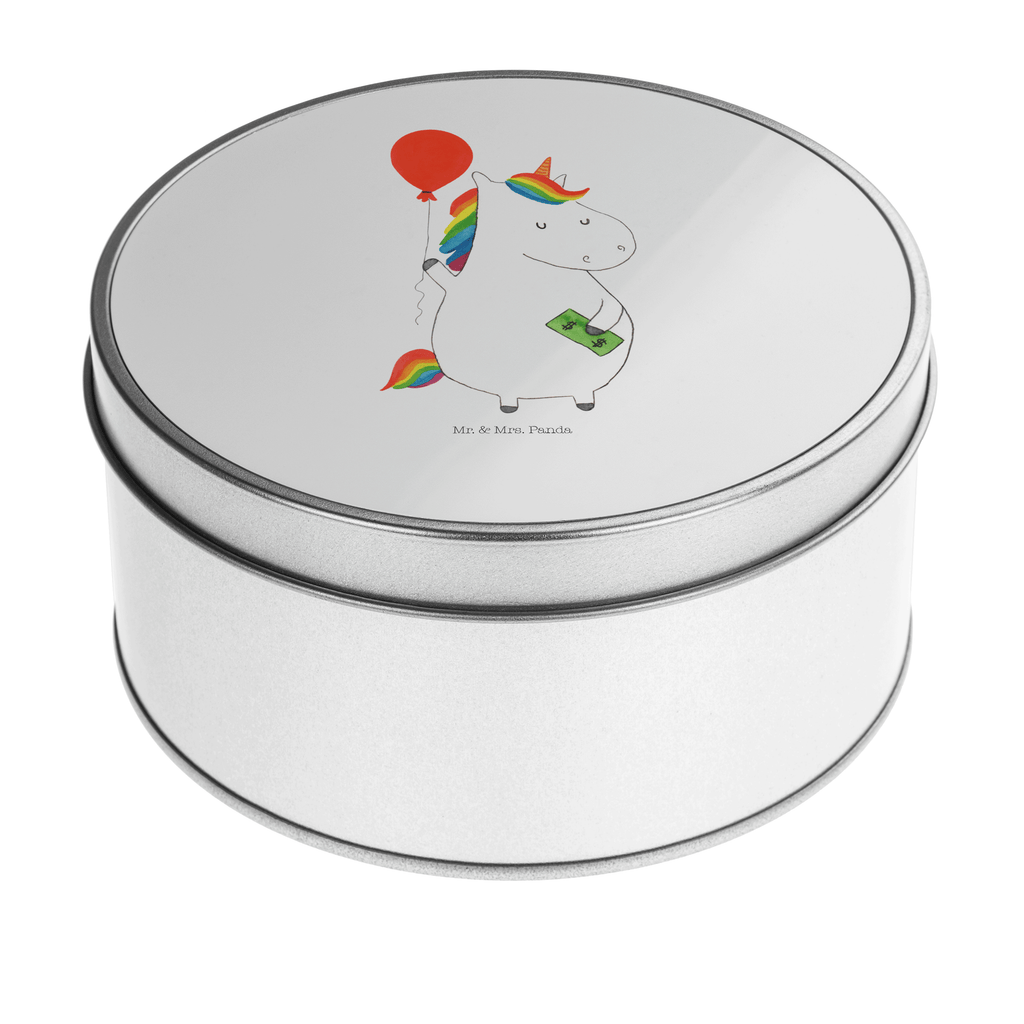 Blechdose rund Einhorn Luftballon Metalldose, Keksdose, Dose, Vorratsdose, Geschenkbox, Einhorn, Einhörner, Einhorn Deko, Pegasus, Unicorn, Luftballon, Geld, Lebenslust, Freude, Geschenk, Freundin