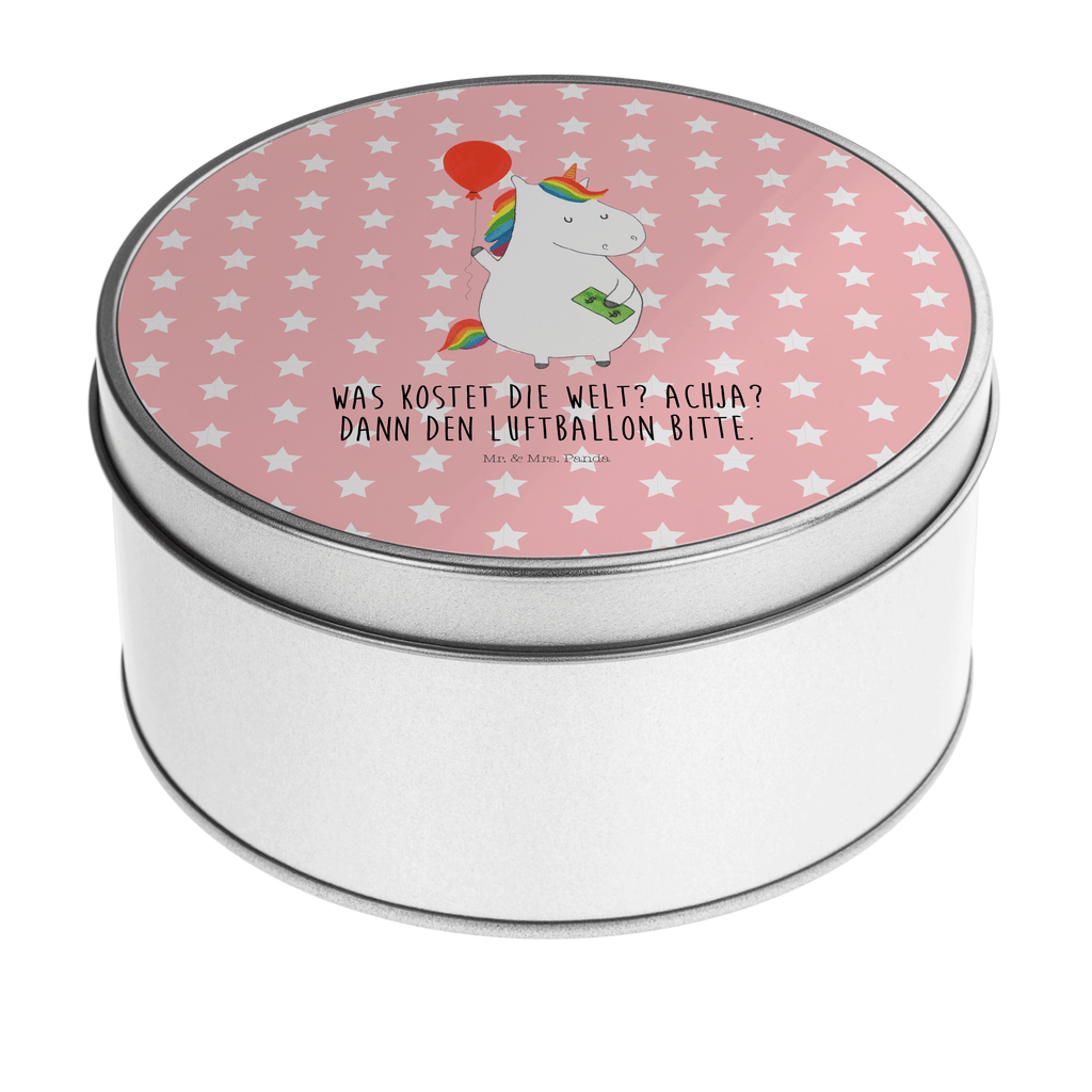 Blechdose rund Einhorn Luftballon Metalldose, Keksdose, Dose, Vorratsdose, Geschenkbox, Einhorn, Einhörner, Einhorn Deko, Pegasus, Unicorn, Luftballon, Geld, Lebenslust, Freude, Geschenk, Freundin