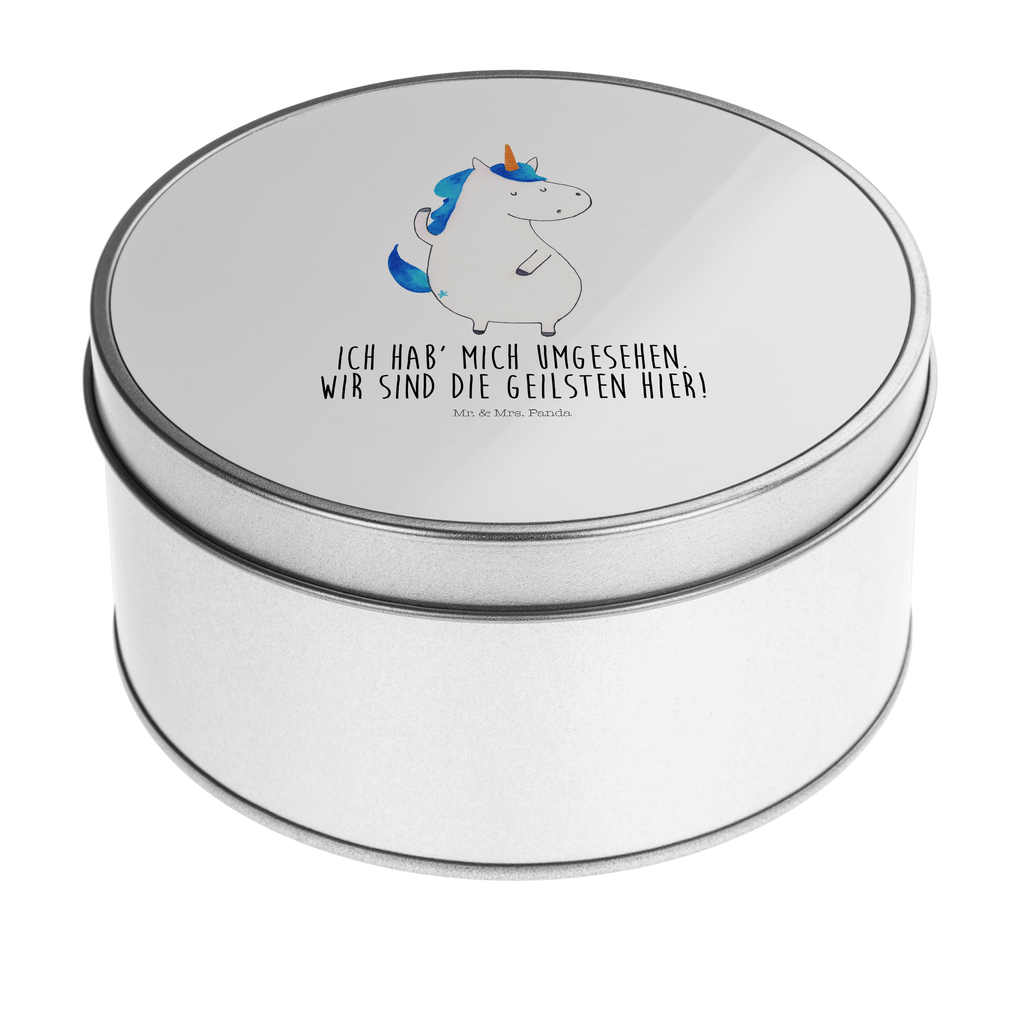 Blechdose rund Einhorn Mann Metalldose, Keksdose, Dose, Vorratsdose, Geschenkbox, Einhorn, Einhörner, Einhorn Deko, Pegasus, Unicorn, cool, Mann, Freundin, Familie, bester Freund, BFF, Party, hübsch, beste