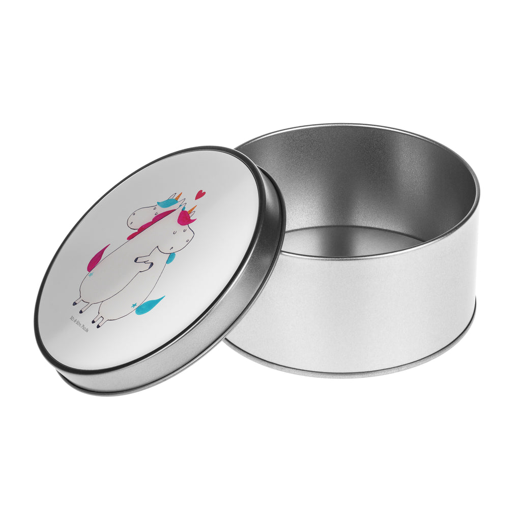 Blechdose rund Einhorn Mitteilung Metalldose, Keksdose, Dose, Vorratsdose, Geschenkbox, Einhorn, Einhörner, Einhorn Deko, Pegasus, Unicorn, Valentinstag, Valentine, Liebe, Geschenk, Partner, Ehe, lustig, witzig, Spruch