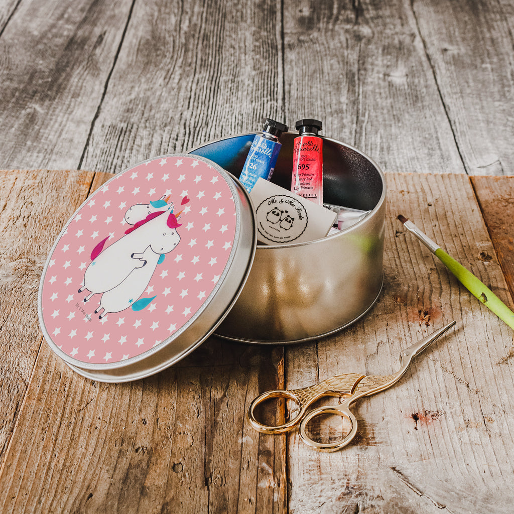 Blechdose rund Einhorn Mitteilung Metalldose, Keksdose, Dose, Vorratsdose, Geschenkbox, Einhorn, Einhörner, Einhorn Deko, Pegasus, Unicorn, Valentinstag, Valentine, Liebe, Geschenk, Partner, Ehe, lustig, witzig, Spruch