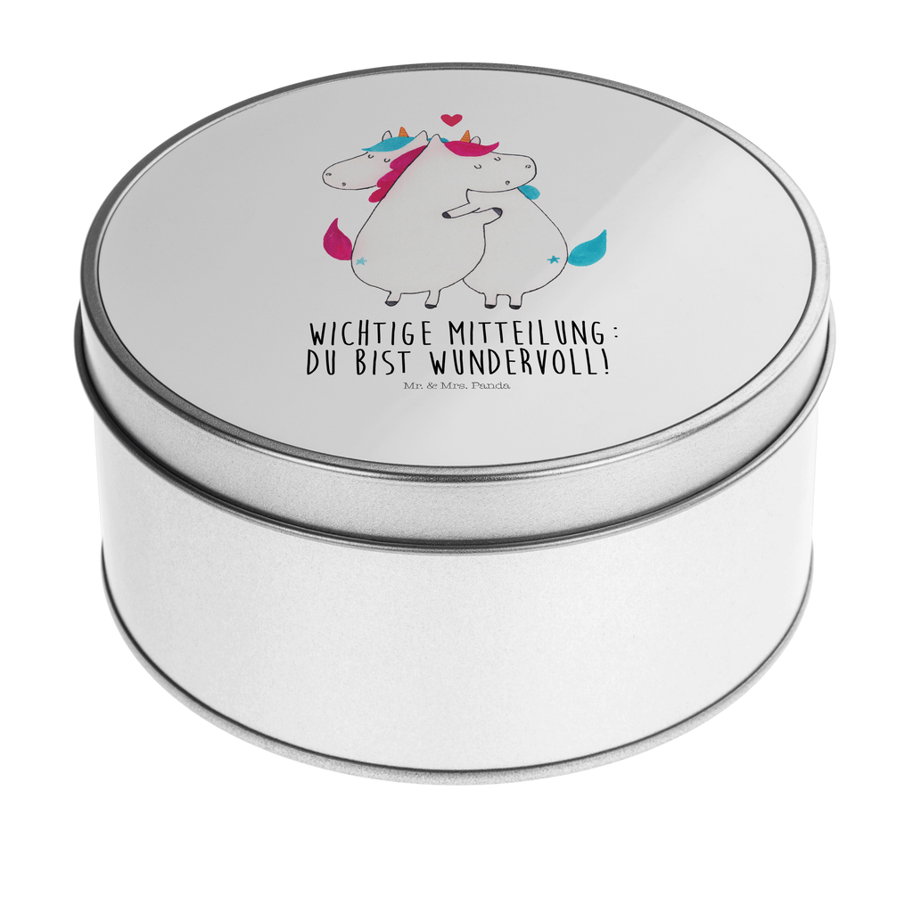 Blechdose rund Einhorn Mitteilung Metalldose, Keksdose, Dose, Vorratsdose, Geschenkbox, Einhorn, Einhörner, Einhorn Deko, Pegasus, Unicorn, Valentinstag, Valentine, Liebe, Geschenk, Partner, Ehe, lustig, witzig, Spruch