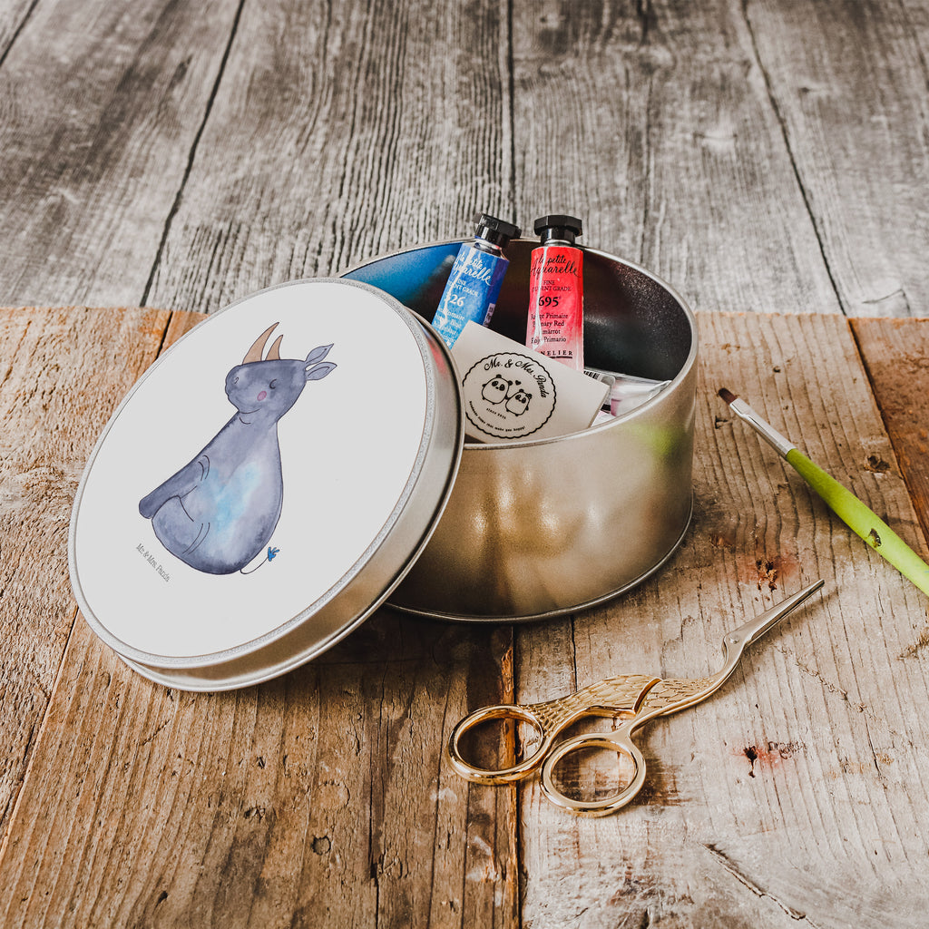 Blechdose rund Einhorn Nashorn Metalldose, Keksdose, Dose, Vorratsdose, Geschenkbox, Einhorn, Einhörner, Einhorn Deko, Pegasus, Unicorn, Regenbogen, witzig, lustig, Zoo, Glitzer, Einhornpower, Erwachsenwerden, Nashorn, Nashörner