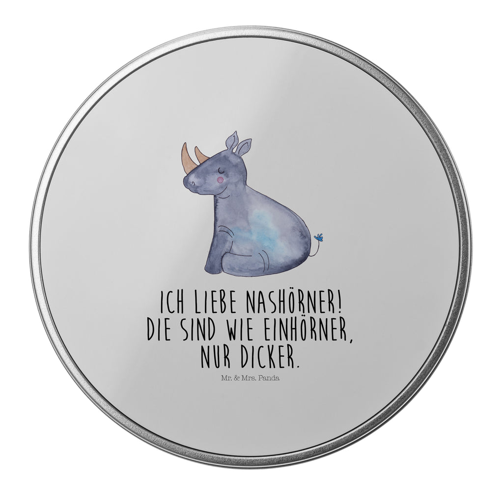 Blechdose rund Einhorn Nashorn Metalldose, Keksdose, Dose, Vorratsdose, Geschenkbox, Einhorn, Einhörner, Einhorn Deko, Pegasus, Unicorn, Regenbogen, witzig, lustig, Zoo, Glitzer, Einhornpower, Erwachsenwerden, Nashorn, Nashörner