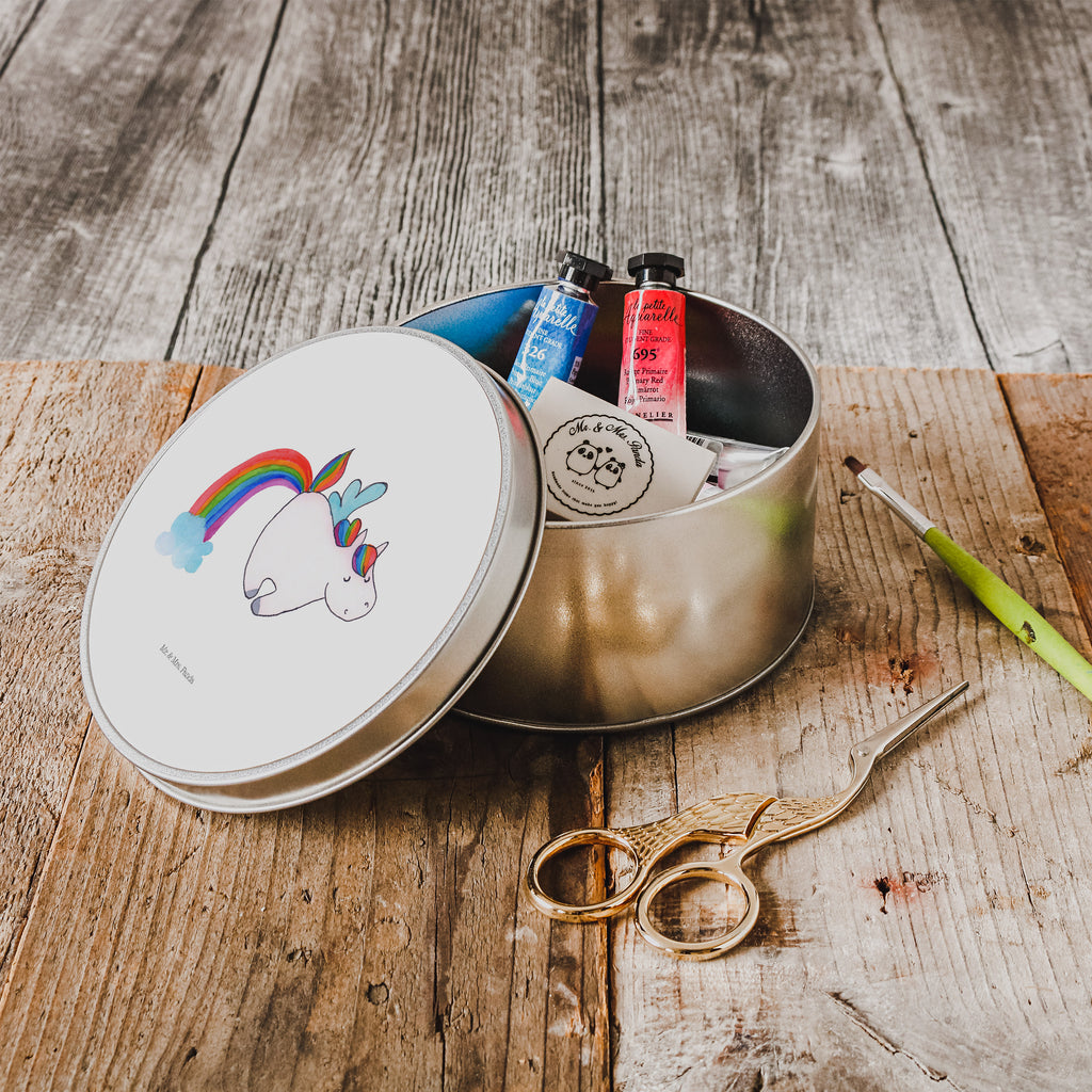 Blechdose rund Einhorn Pegasus Metalldose, Keksdose, Dose, Vorratsdose, Geschenkbox, Einhorn, Einhörner, Einhorn Deko, Pegasus, Unicorn, Regenbogen, Spielen, Realität, Glitzer, Erwachsenwerden