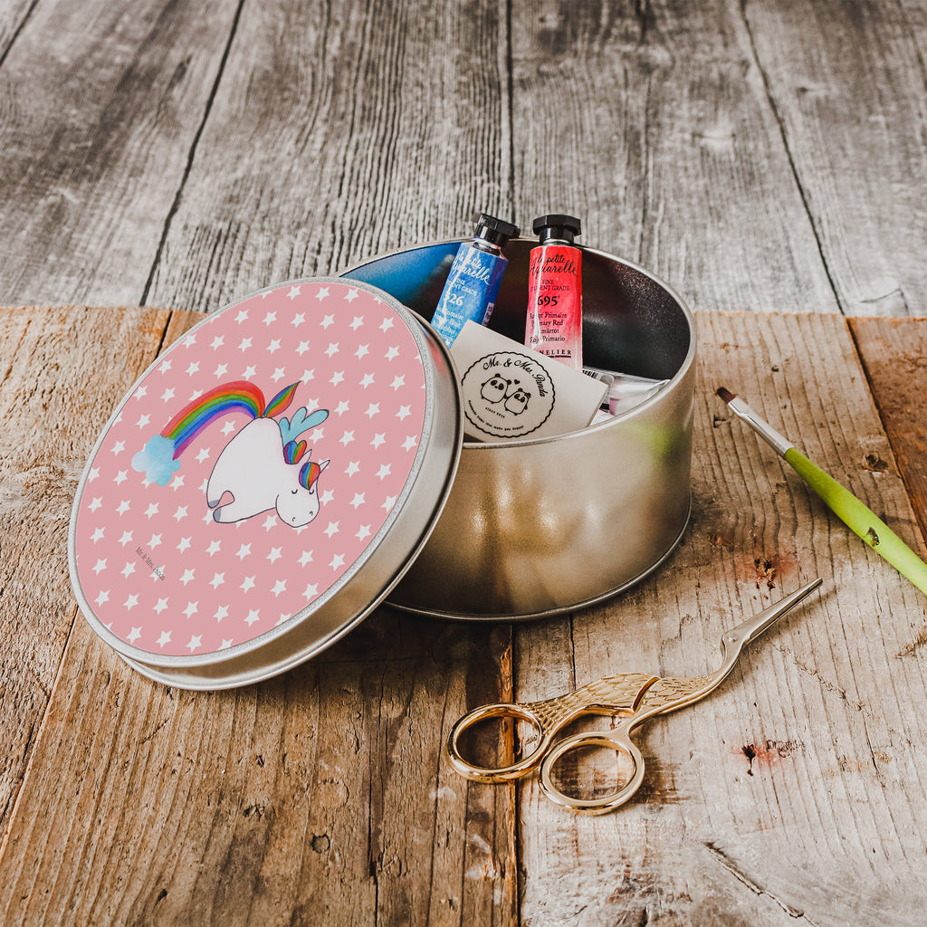 Blechdose rund Einhorn Pegasus Metalldose, Keksdose, Dose, Vorratsdose, Geschenkbox, Einhorn, Einhörner, Einhorn Deko, Pegasus, Unicorn, Regenbogen, Spielen, Realität, Glitzer, Erwachsenwerden