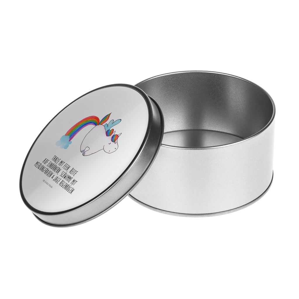 Blechdose rund Einhorn Pegasus Metalldose, Keksdose, Dose, Vorratsdose, Geschenkbox, Einhorn, Einhörner, Einhorn Deko, Pegasus, Unicorn, Regenbogen, Spielen, Realität, Glitzer, Erwachsenwerden