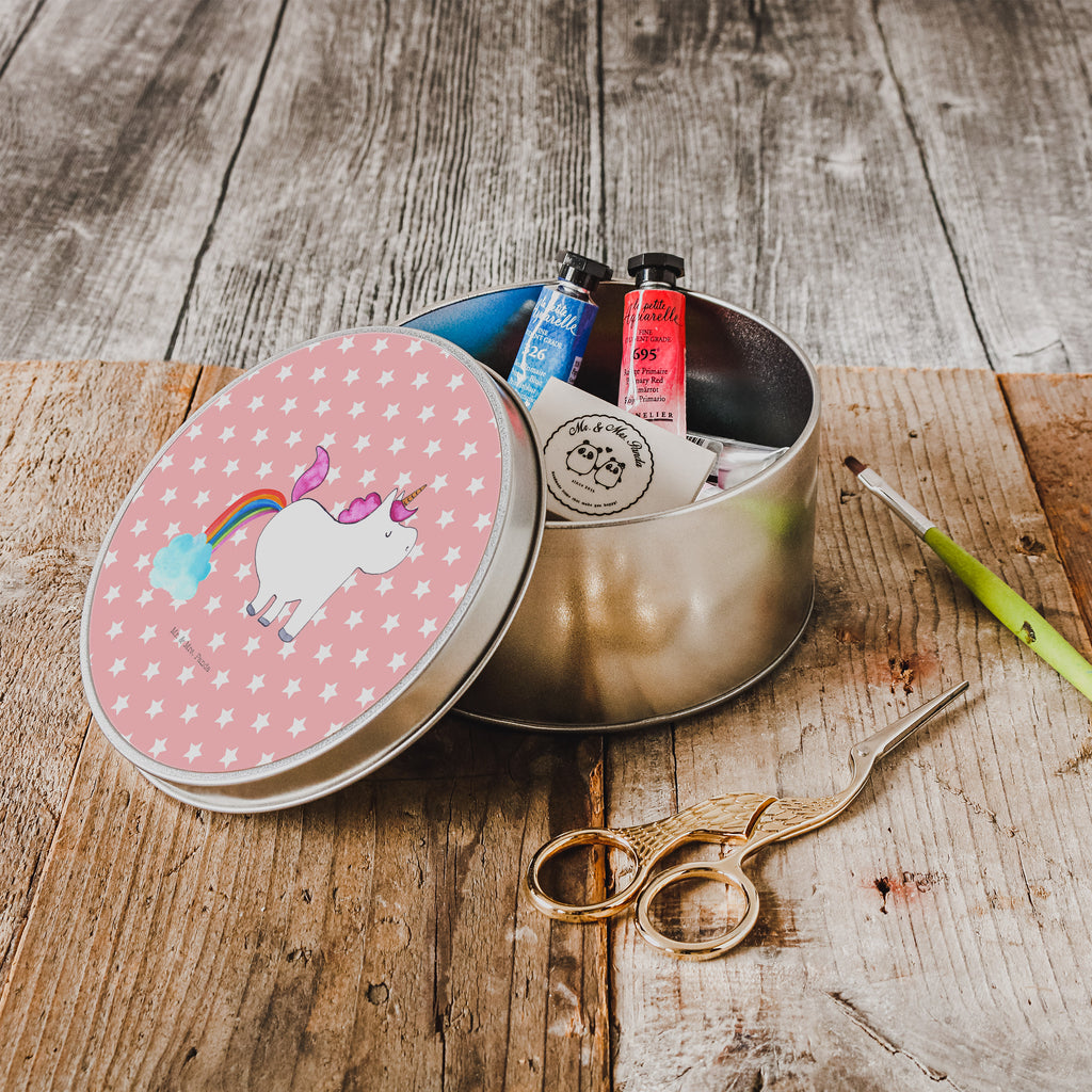 Blechdose rund Einhorn Pupsend Metalldose, Keksdose, Dose, Vorratsdose, Geschenkbox, Einhorn, Einhörner, Einhorn Deko, Pegasus, Unicorn, Pups, Regenbogen, Glitzer, Einhornpower, Erwachsenwerden, Spaß, lustig, Freundin
