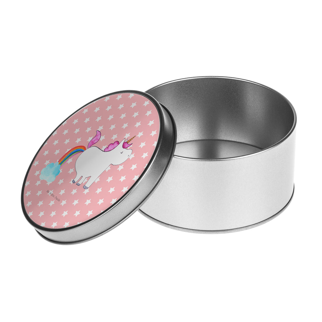 Blechdose rund Einhorn Pupsend Metalldose, Keksdose, Dose, Vorratsdose, Geschenkbox, Einhorn, Einhörner, Einhorn Deko, Pegasus, Unicorn, Pups, Regenbogen, Glitzer, Einhornpower, Erwachsenwerden, Spaß, lustig, Freundin
