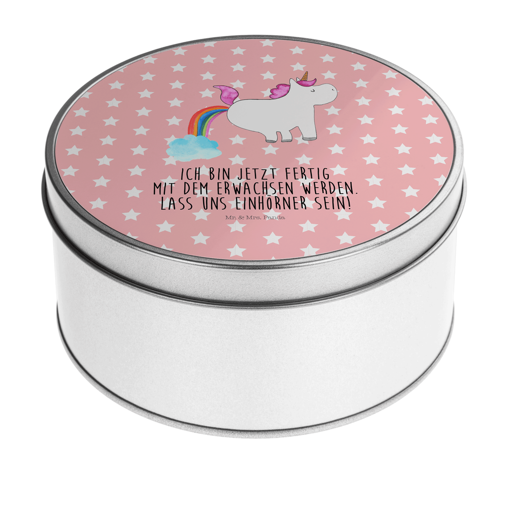 Blechdose rund Einhorn Pupsend Metalldose, Keksdose, Dose, Vorratsdose, Geschenkbox, Einhorn, Einhörner, Einhorn Deko, Pegasus, Unicorn, Pups, Regenbogen, Glitzer, Einhornpower, Erwachsenwerden, Spaß, lustig, Freundin
