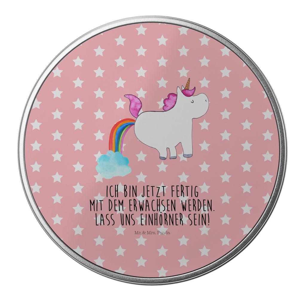 Blechdose rund Einhorn Pupsend Metalldose, Keksdose, Dose, Vorratsdose, Geschenkbox, Einhorn, Einhörner, Einhorn Deko, Pegasus, Unicorn, Pups, Regenbogen, Glitzer, Einhornpower, Erwachsenwerden, Spaß, lustig, Freundin