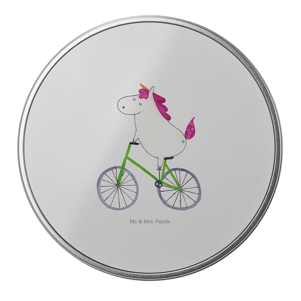 Blechdose rund Einhorn Radfahrer Metalldose, Keksdose, Dose, Vorratsdose, Geschenkbox, Einhorn, Einhörner, Einhorn Deko, Pegasus, Unicorn, Radfahren, Radfahrer, Rad, Bike, Feenstaub, Konfetti, Luxusproblem, Kummer, Liebeskummer