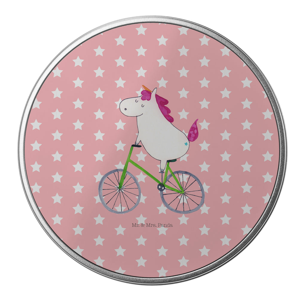 Blechdose rund Einhorn Radfahrer Metalldose, Keksdose, Dose, Vorratsdose, Geschenkbox, Einhorn, Einhörner, Einhorn Deko, Pegasus, Unicorn, Radfahren, Radfahrer, Rad, Bike, Feenstaub, Konfetti, Luxusproblem, Kummer, Liebeskummer