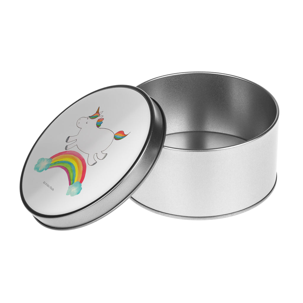 Blechdose rund Einhorn Regenbogen Metalldose, Keksdose, Dose, Vorratsdose, Geschenkbox, Einhorn, Einhörner, Einhorn Deko, Pegasus, Unicorn, Regenbogen, Glitzer, Einhornpower, Erwachsenwerden, Einhornautobahn