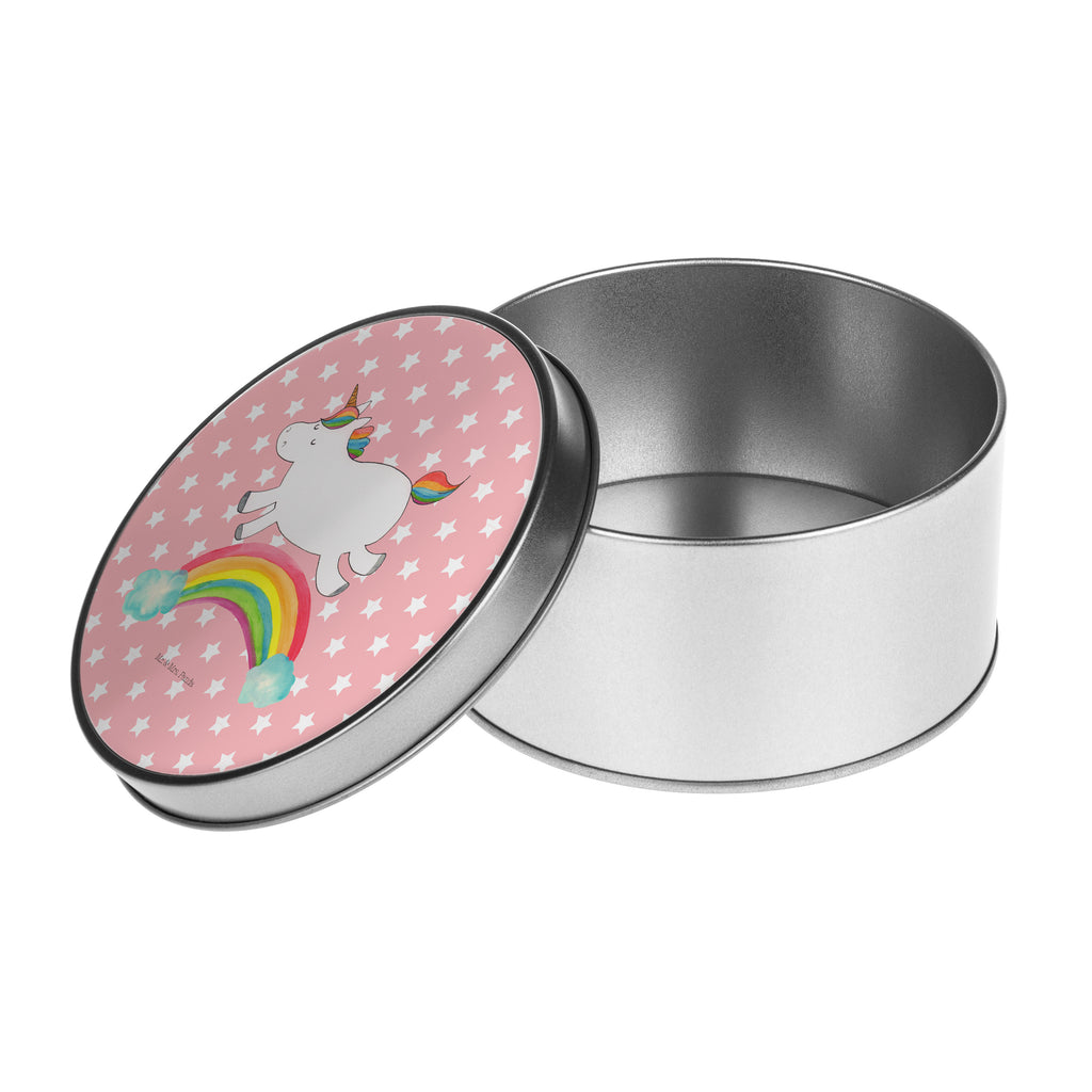 Blechdose rund Einhorn Regenbogen Metalldose, Keksdose, Dose, Vorratsdose, Geschenkbox, Einhorn, Einhörner, Einhorn Deko, Pegasus, Unicorn, Regenbogen, Glitzer, Einhornpower, Erwachsenwerden, Einhornautobahn