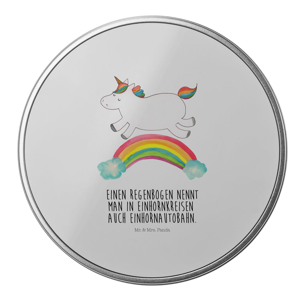 Blechdose rund Einhorn Regenbogen Metalldose, Keksdose, Dose, Vorratsdose, Geschenkbox, Einhorn, Einhörner, Einhorn Deko, Pegasus, Unicorn, Regenbogen, Glitzer, Einhornpower, Erwachsenwerden, Einhornautobahn