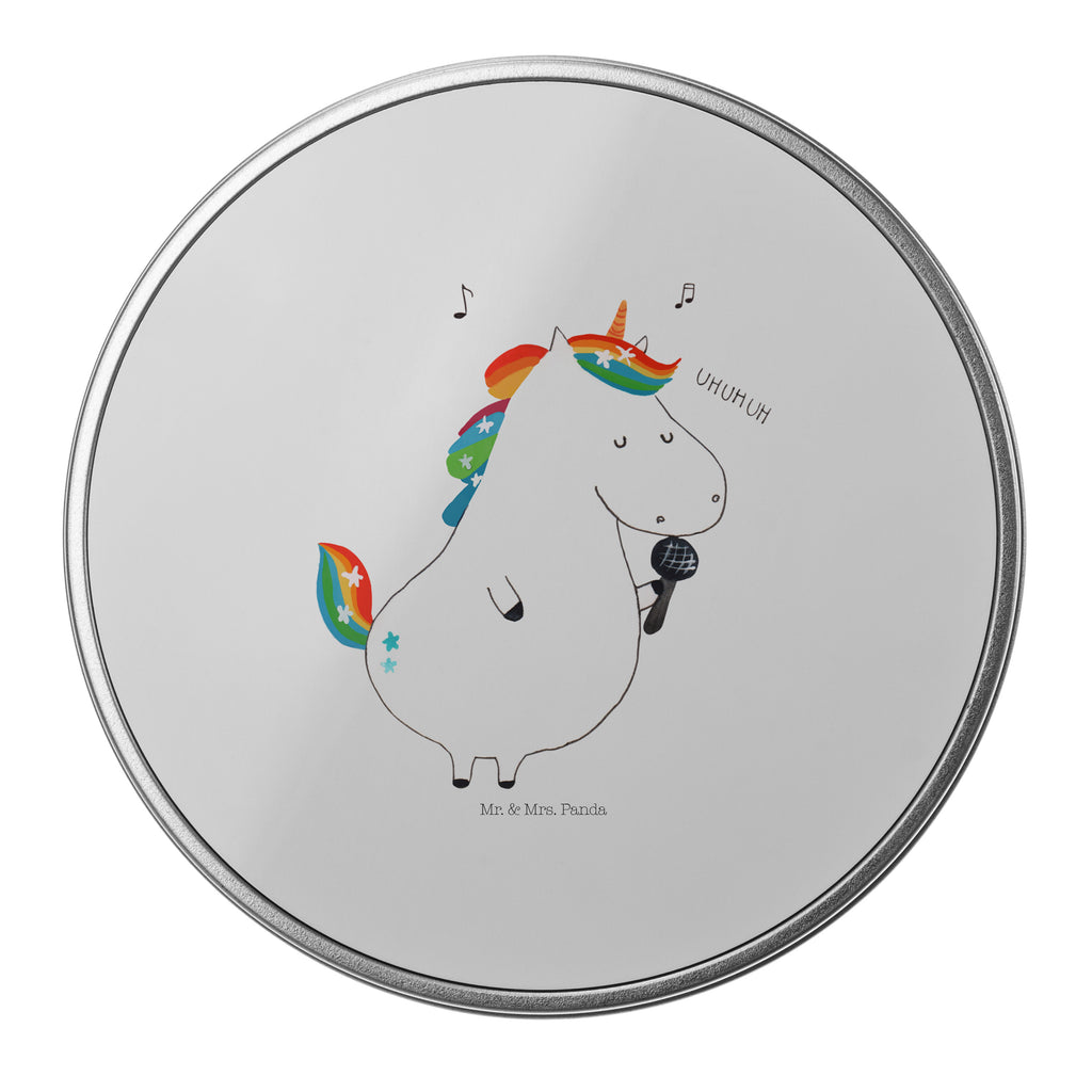 Blechdose rund Einhorn Sänger Metalldose, Keksdose, Dose, Vorratsdose, Geschenkbox, Einhorn, Einhörner, Einhorn Deko, Pegasus, Unicorn, Glitzer, Konfetti, Party, Geburtstag, Feier, Fest, Disco, Sängerin, Sänger, Freundin