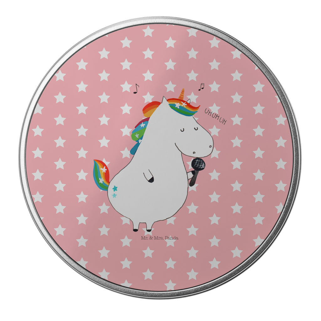 Blechdose rund Einhorn Sänger Metalldose, Keksdose, Dose, Vorratsdose, Geschenkbox, Einhorn, Einhörner, Einhorn Deko, Pegasus, Unicorn, Glitzer, Konfetti, Party, Geburtstag, Feier, Fest, Disco, Sängerin, Sänger, Freundin