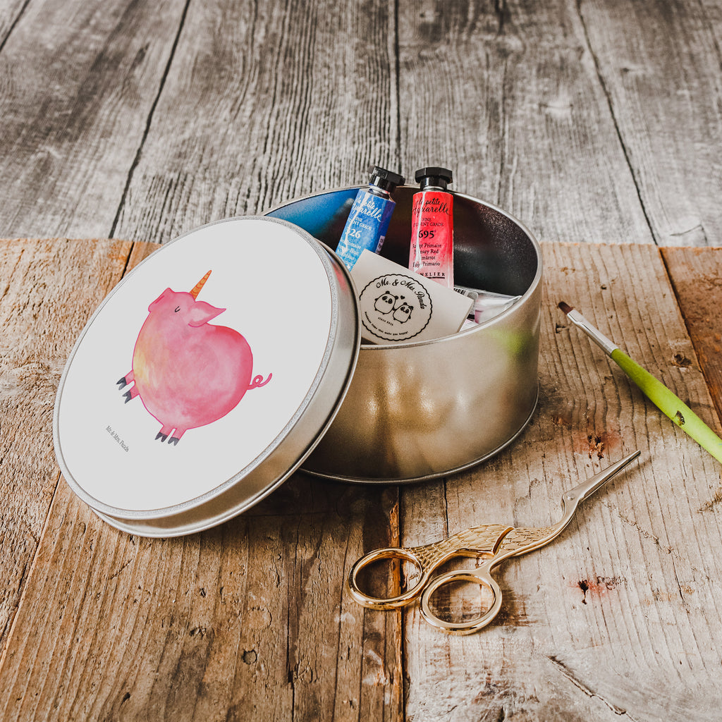 Blechdose rund Einhorn Schweinhorn Metalldose, Keksdose, Dose, Vorratsdose, Geschenkbox, Einhorn, Einhörner, Einhorn Deko, Pegasus, Unicorn, Party, Spaß, Schwein, Schweinhorn, Bauer, witzig. lustig, Spruch, geschenk, Pig, Piggy, funny, english, englisch
