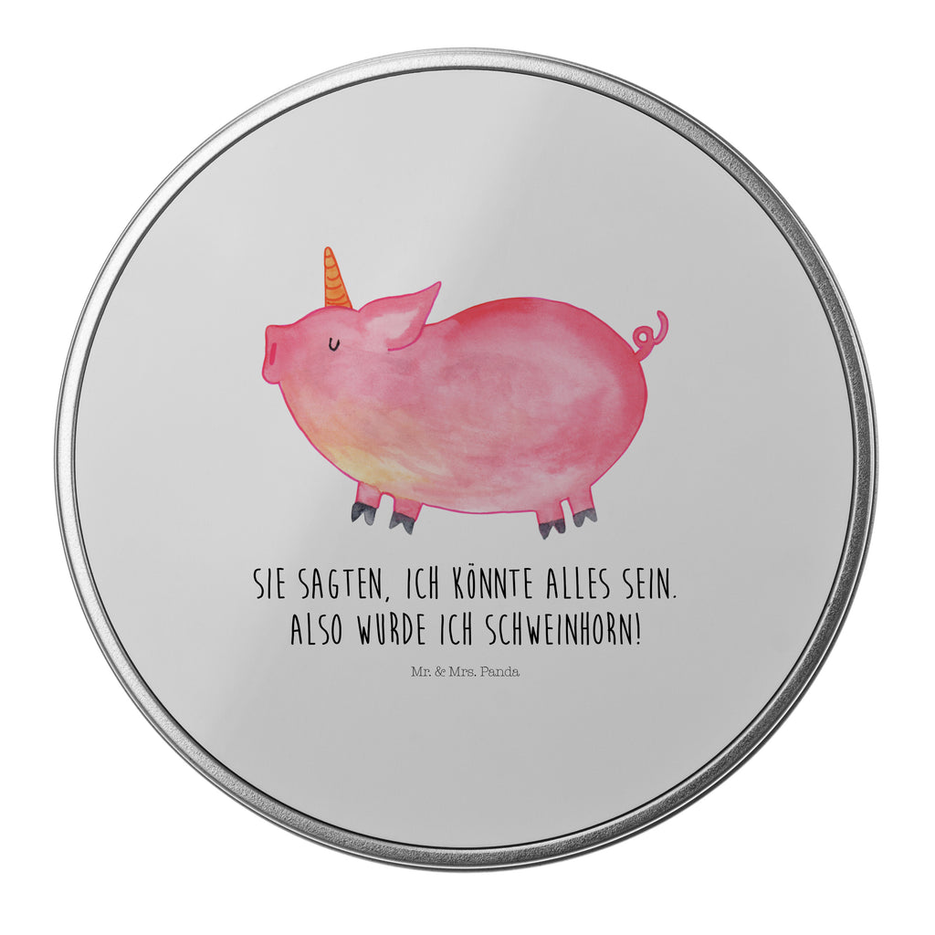 Blechdose rund Einhorn Schweinhorn Metalldose, Keksdose, Dose, Vorratsdose, Geschenkbox, Einhorn, Einhörner, Einhorn Deko, Pegasus, Unicorn, Party, Spaß, Schwein, Schweinhorn, Bauer, witzig. lustig, Spruch, geschenk, Pig, Piggy, funny, english, englisch