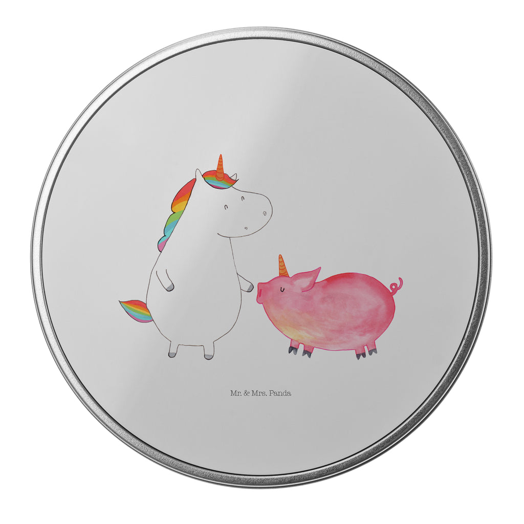 Blechdose rund Einhorn + Schweinhorn Metalldose, Keksdose, Dose, Vorratsdose, Geschenkbox, Einhorn, Einhörner, Einhorn Deko, Pegasus, Unicorn, Freundschaft, Schweinhorn, Schwein, Freundin, Schweinchen