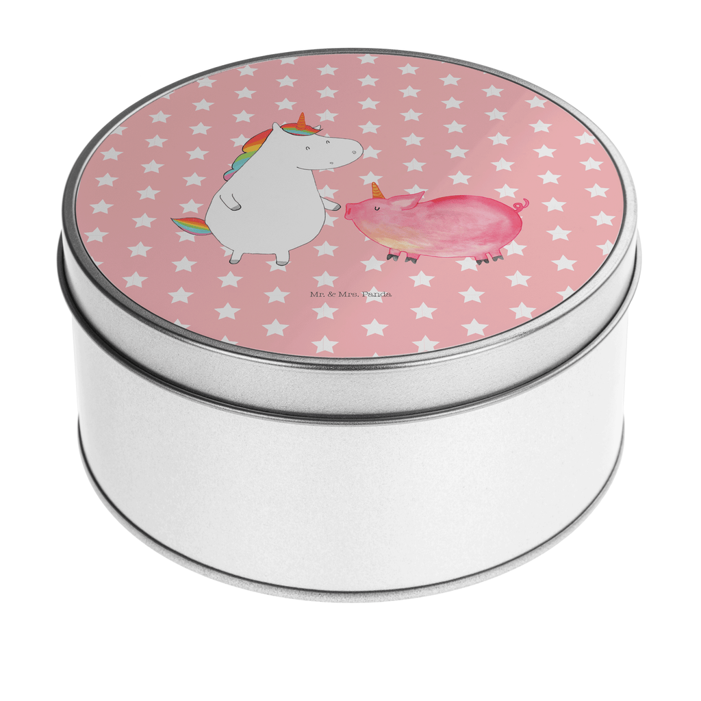 Blechdose rund Einhorn + Schweinhorn Metalldose, Keksdose, Dose, Vorratsdose, Geschenkbox, Einhorn, Einhörner, Einhorn Deko, Pegasus, Unicorn, Freundschaft, Schweinhorn, Schwein, Freundin, Schweinchen