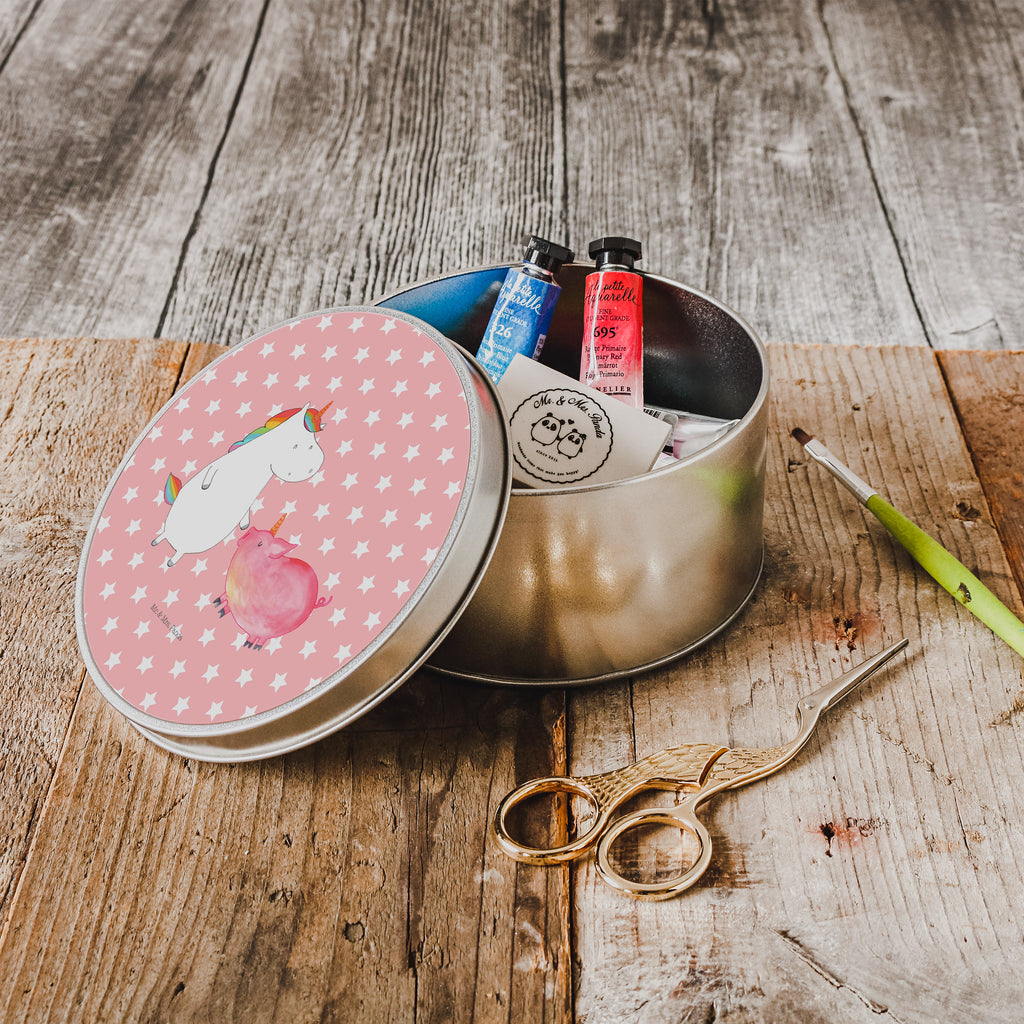 Blechdose rund Einhorn + Schweinhorn Metalldose, Keksdose, Dose, Vorratsdose, Geschenkbox, Einhorn, Einhörner, Einhorn Deko, Pegasus, Unicorn, Freundschaft, Schweinhorn, Schwein, Freundin, Schweinchen