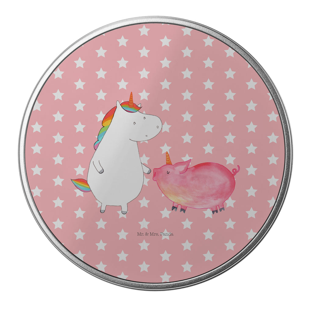 Blechdose rund Einhorn + Schweinhorn Metalldose, Keksdose, Dose, Vorratsdose, Geschenkbox, Einhorn, Einhörner, Einhorn Deko, Pegasus, Unicorn, Freundschaft, Schweinhorn, Schwein, Freundin, Schweinchen