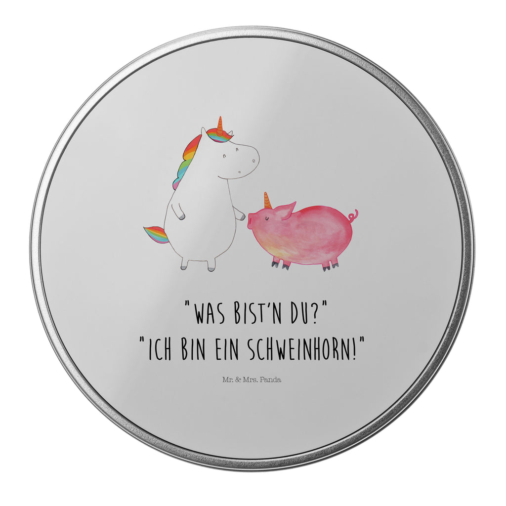 Blechdose rund Einhorn + Schweinhorn Metalldose, Keksdose, Dose, Vorratsdose, Geschenkbox, Einhorn, Einhörner, Einhorn Deko, Pegasus, Unicorn, Freundschaft, Schweinhorn, Schwein, Freundin, Schweinchen