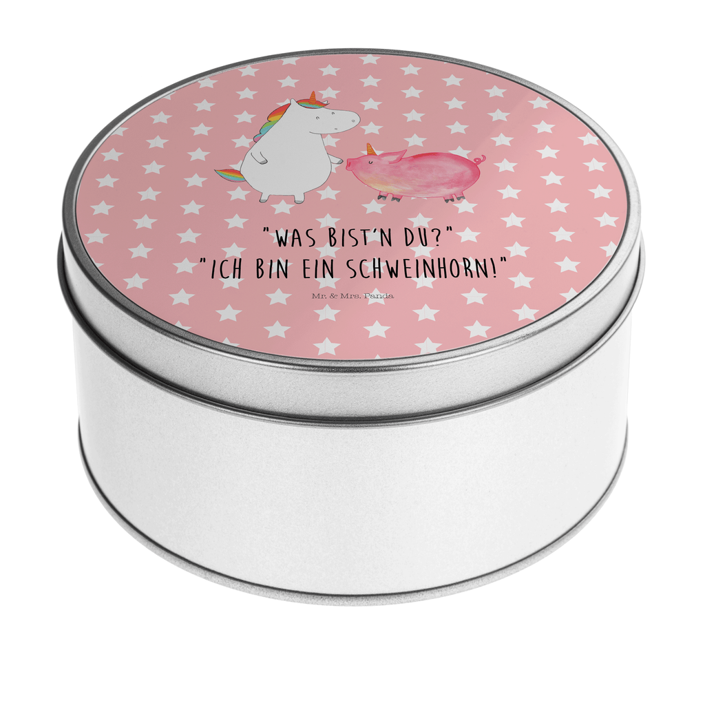 Blechdose rund Einhorn + Schweinhorn Metalldose, Keksdose, Dose, Vorratsdose, Geschenkbox, Einhorn, Einhörner, Einhorn Deko, Pegasus, Unicorn, Freundschaft, Schweinhorn, Schwein, Freundin, Schweinchen