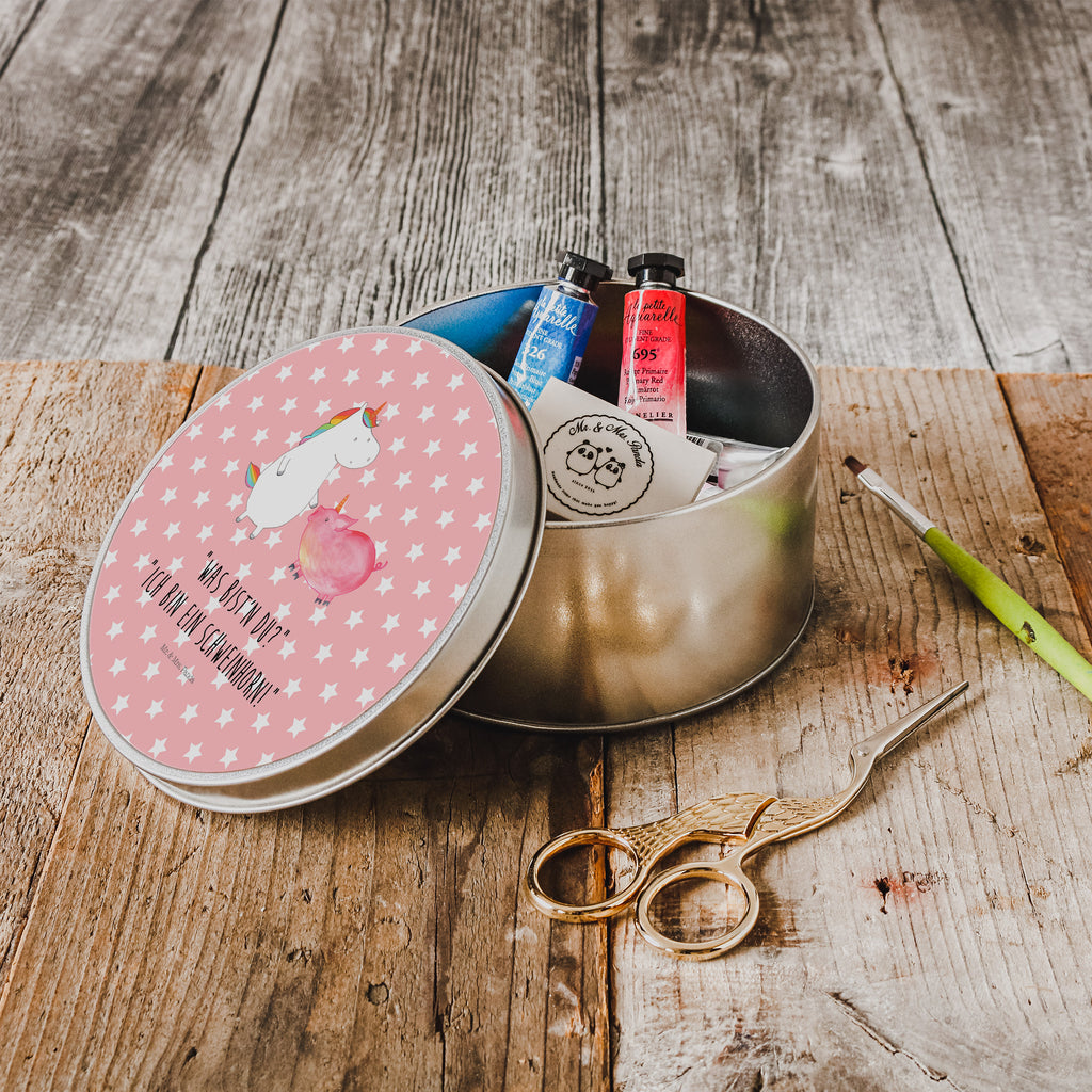 Blechdose rund Einhorn + Schweinhorn Metalldose, Keksdose, Dose, Vorratsdose, Geschenkbox, Einhorn, Einhörner, Einhorn Deko, Pegasus, Unicorn, Freundschaft, Schweinhorn, Schwein, Freundin, Schweinchen