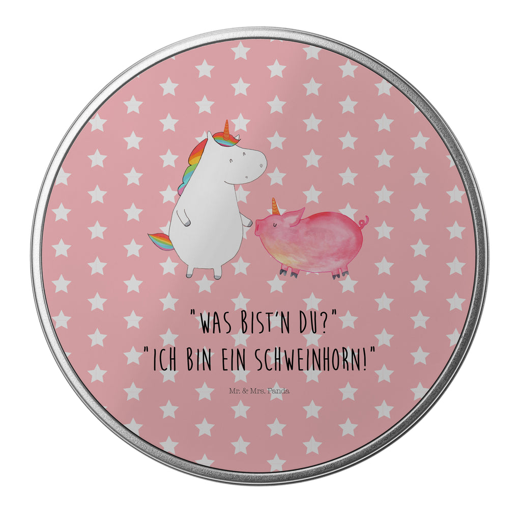Blechdose rund Einhorn + Schweinhorn Metalldose, Keksdose, Dose, Vorratsdose, Geschenkbox, Einhorn, Einhörner, Einhorn Deko, Pegasus, Unicorn, Freundschaft, Schweinhorn, Schwein, Freundin, Schweinchen
