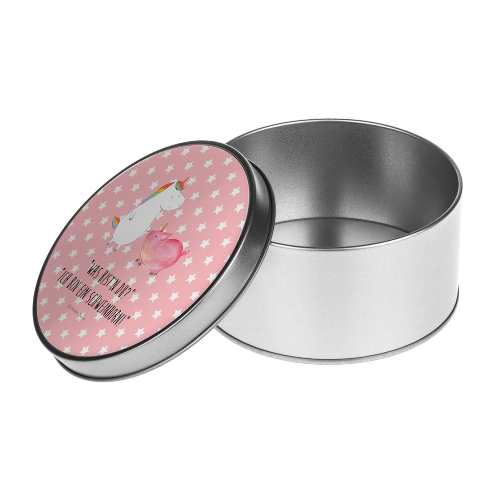 Blechdose rund Einhorn + Schweinhorn Metalldose, Keksdose, Dose, Vorratsdose, Geschenkbox, Einhorn, Einhörner, Einhorn Deko, Pegasus, Unicorn, Freundschaft, Schweinhorn, Schwein, Freundin, Schweinchen