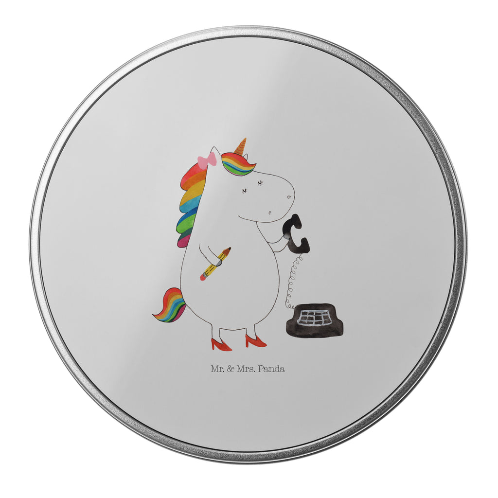 Blechdose rund Einhorn Sekretärin Metalldose, Keksdose, Dose, Vorratsdose, Geschenkbox, Einhorn, Einhörner, Einhorn Deko, Pegasus, Unicorn, Sekretärin, Büro, Rechtsanwältin, Rechtsanwaltsgehilfin, Steuerbüro, Steuerkanzlei, Bürokraft, Bürohilfe